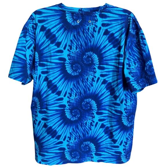 Vilebrequin Men’s Tie Dye Tareck Tee Shirt Crewneck Short Sleeve Blue Size XL - Picture 7 of 13